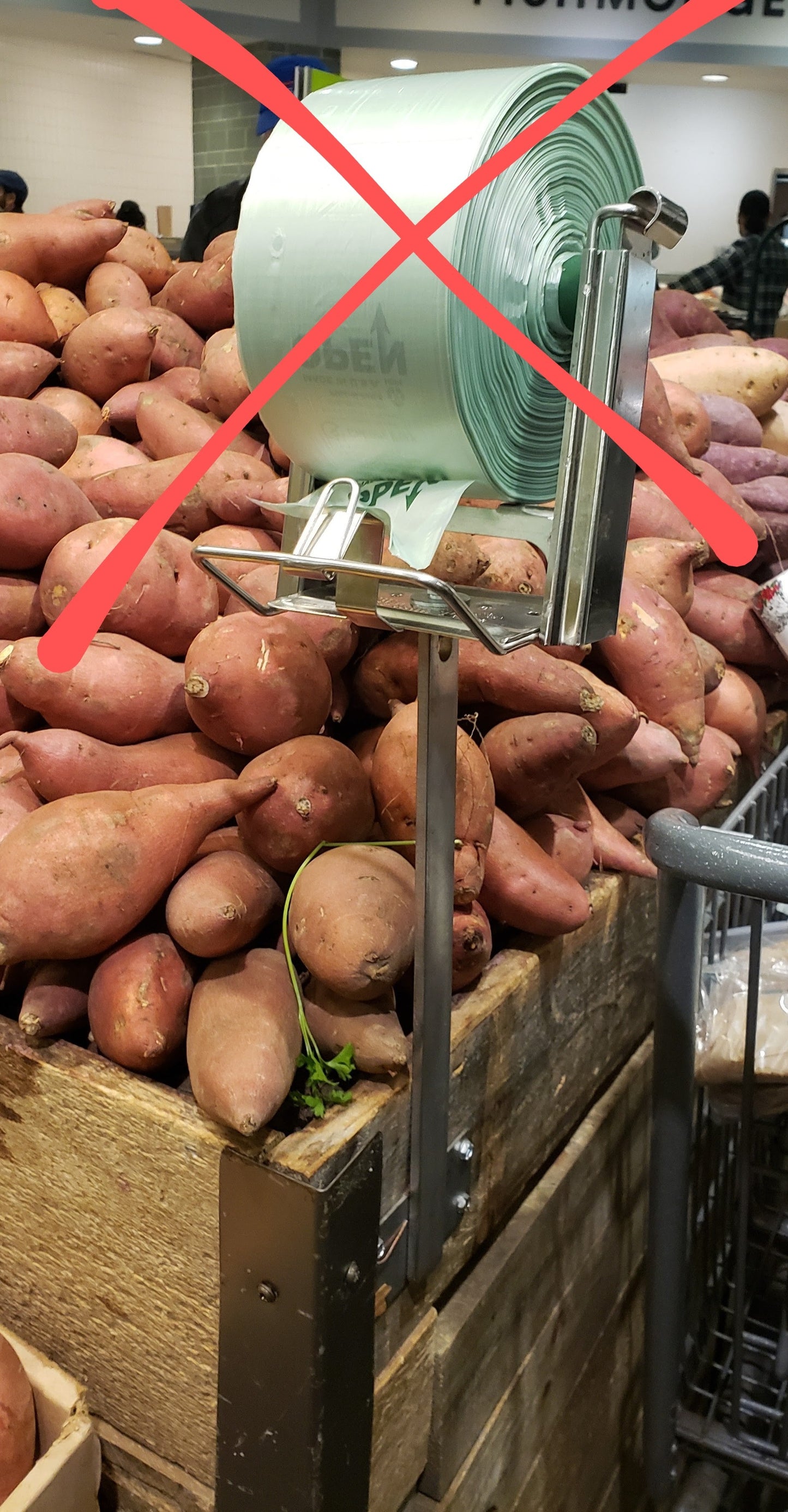 Produce mini-bag - Natural w/green cord - Large