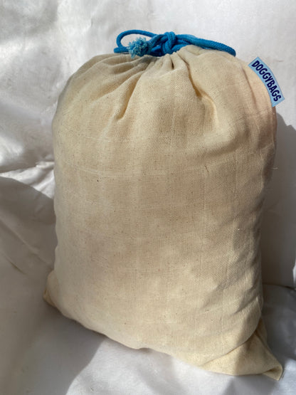 Bulk Food & Bread Bags - Large - Natural Color w/Blue Cord